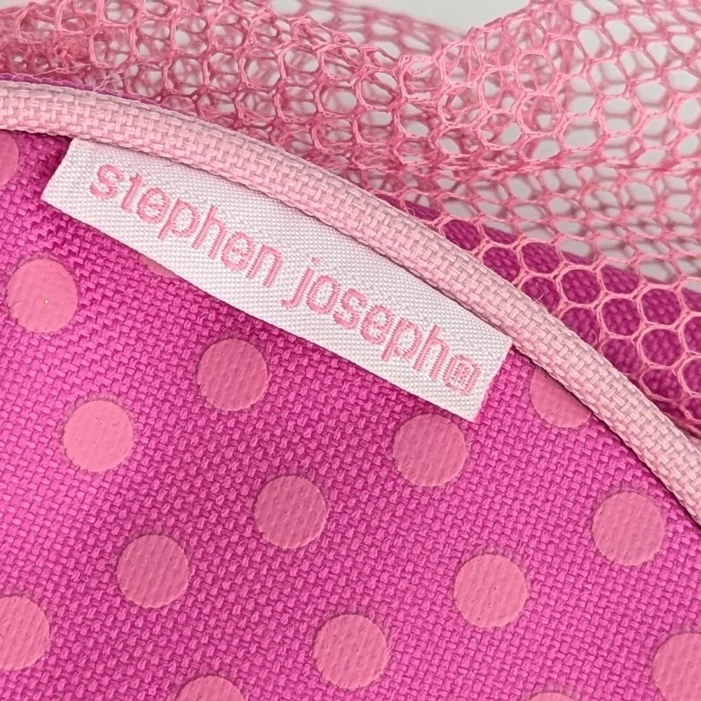 Girls' Pink Cat Backpack/Knapsack w/ 2 Zippered Pockets & Open Side Mesh Pocket